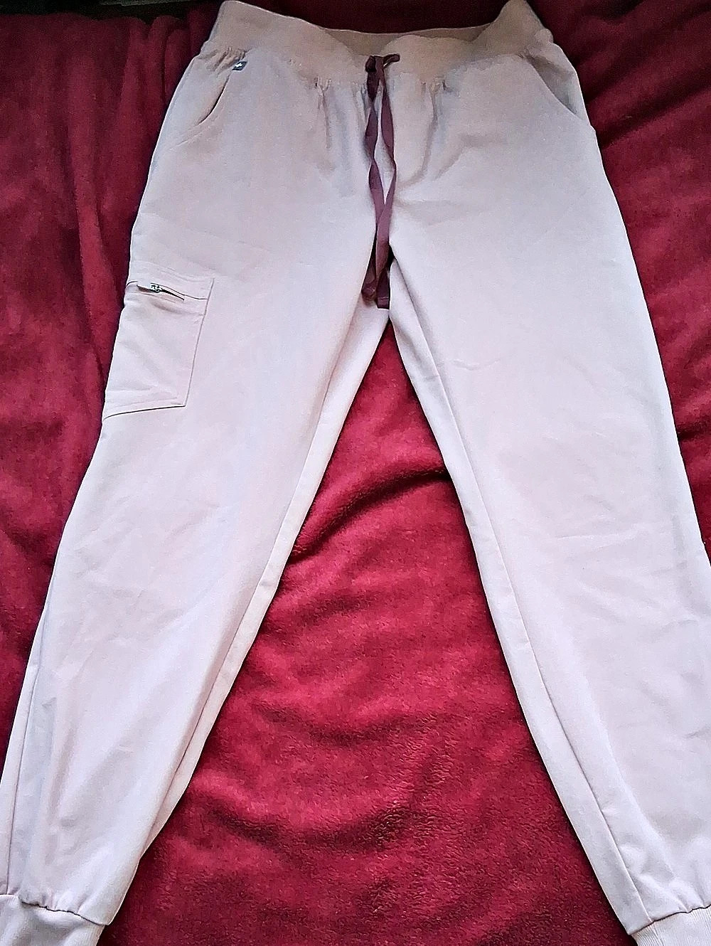 FIGS Zamora Jogger Scrub Pants Light Pink Small